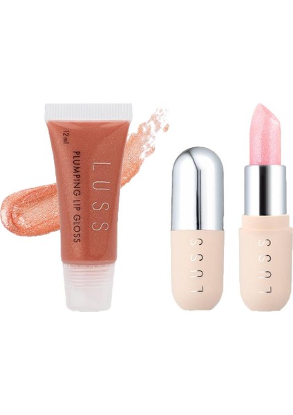 Lip Gloss Dudak Parlatıcısı No7 ve Dudak Balm No1 2li Set