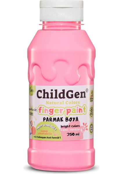 Childgen Süper Yıkanabilir Parmak Boya 350ML - Pembe