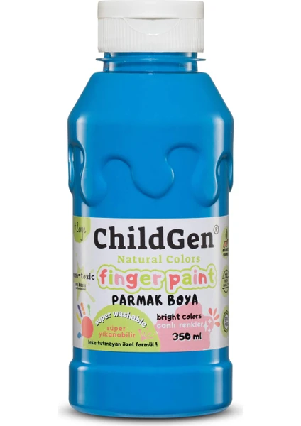 Childgen Süper Yıkanabilir Parmak Boya 350ML - Mavi