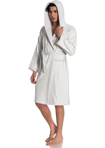 Açık Gri Erkek Kapşonlu Sabahlık fiyatları