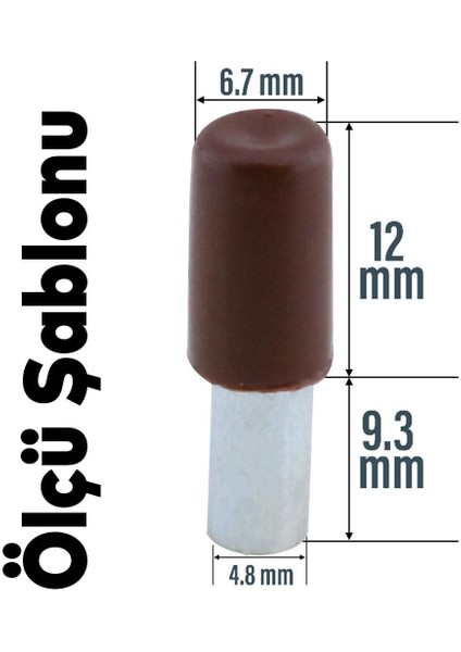 Raf Pimi Plastik Başlı Cam Tutucu Çivisi Mobilya Dolap Pimi Kahverengi (100 Adet) fırsatları