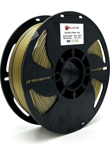 Elas 3D Elas 1.75MM Bronz Pla Plus Filament 1 kg