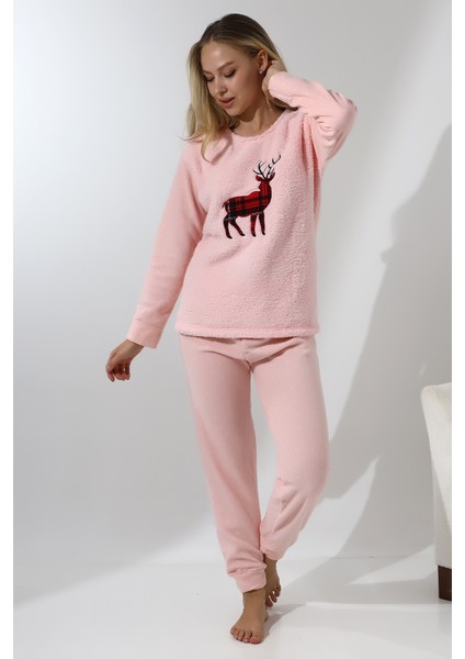 Fawn 5016 Peluş Welsoft Polar Kışlık Yumoş Geyikli Kadın Pijama Takımı fiyatları