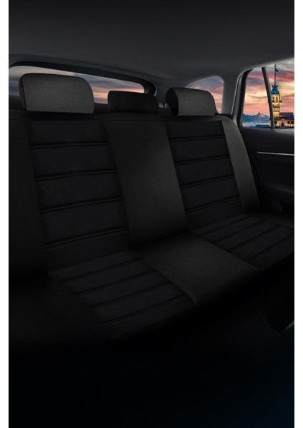 K2 - Citroen C3 Aircross ile Uyumlu Koltuk Kılıfı, Tam Takım/tay Tüyü/siyah fırsatları