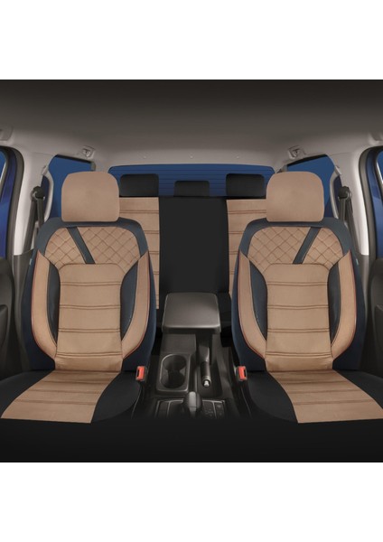 K2 - Citroen C4 Aircross ile Uyumlu Koltuk Kılıfı, Tam Takım/tay Tüyü/taba-Siyah modelleri