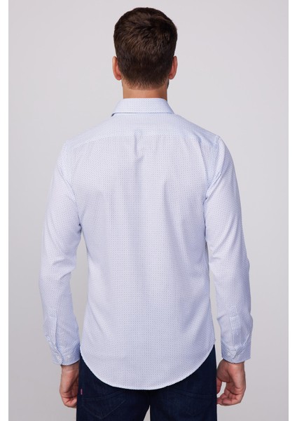 Slim Fit Desenli Pamuklu Kolay Ütü Erkek Gömlek indirimleri