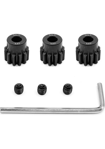 Uzaktan Kumanda Araba Dişlisi M1.5 Modülü 8.0 Iç Delik Krom Çelik 11-30T Motor Dişlisi 3 Takım M5 Makine Ölçer DAHIL,12T (Yurt Dışından)