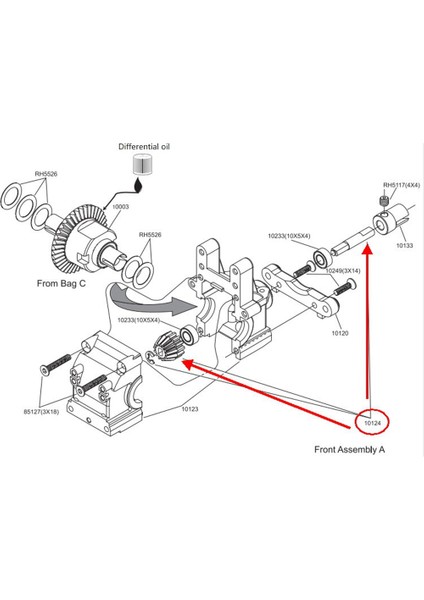 Rc Araba Parçaları 10124 Diferansiyel Tahrik Dişlisi 2 Takım Yarış Için 1/10 Ölçekli 4WD Rc Araba Uzaktan Kumanda Araba Aksesuarları (Yurt Dışından)