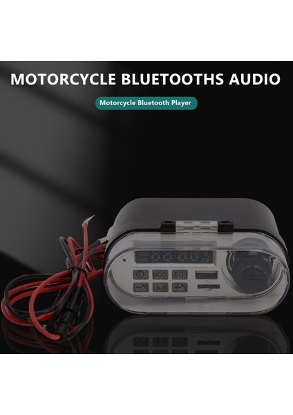 Motosiklet Ses Stereo Hoparlör Su Geçirmez Motosiklet Scooter Fm Radyo Bluetooth USB Tf Mp3 Müzik Çalar Kiti (Yurt Dışından)