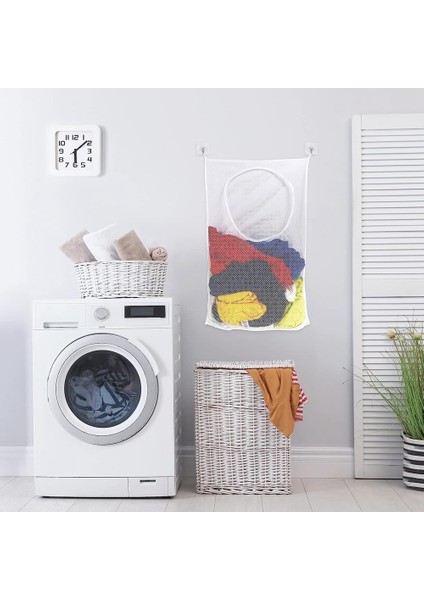 4packs Kapı Asılı Çamaşır Sepeti Çantası Fermuarlı ve Geniş Açık Üstü, Çamaşır Odası Öğrenci Yurdu Seyahatinde Kullanılan (Yurt Dışından) indirimleri