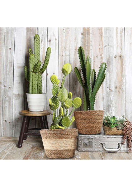 2 Adet El Yapımı Saman Depolama Sepeti Rattan Zemin Saksı Kapalı Açık Saksı Bitki Konteyner (Yurt Dışından) fırsatları