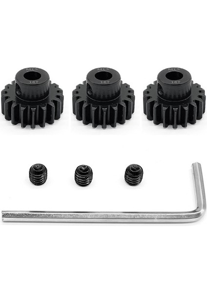 Uzaktan Kumanda Araba Dişlisi M1.5 Modülü 8.0 Iç Delik Krom Çelik 11-30T Motor Dişlisi 3 Takım M5 Makine Ölçer Dahil, 18T (Yurt Dışından)