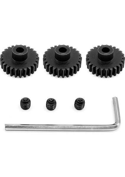 Uzaktan Kumanda Araba Dişlisi M1.5 Modülü 8.0 Iç Delik Krom Çelik 11-30T Motor Dişlisi 3 Takım M5 Makine Metre Dahil, 25T (Yurt Dışından)