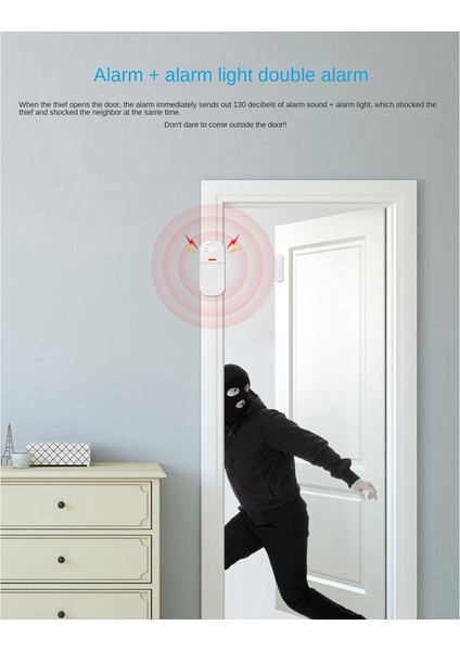 Tuya Kablosuz Akıllı 130DB Kapı Pencere Sensörü Sistemi Uzaktan Kumanda Operasyonu Ev Kapı Pencere Için Güvenli Hırsız Alarmı (Yurt Dışından)