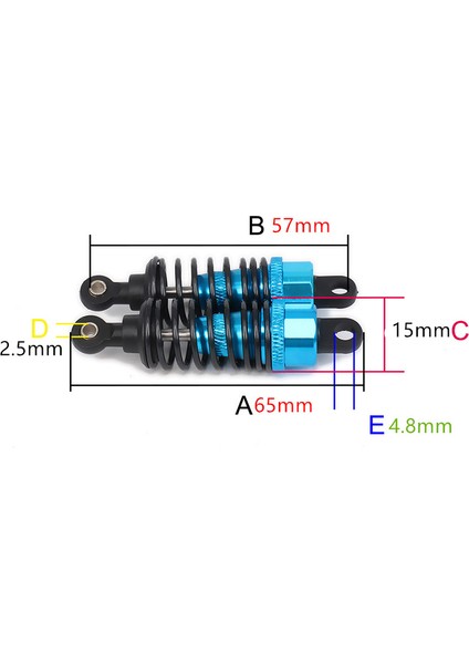 Rc Araba Için 2 Adet Yağ Ayarlanabilir 65MM Amortisör 1/18 A959 A969 A979 K929, Mavi (Yurt Dışından)