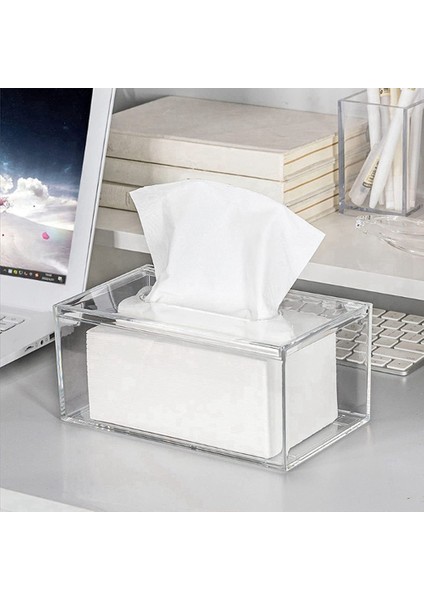 Ofis, Ev Banyo Restoran Lavabo Günleri Için Akrilik Doku Kutusu Dikdörtgen Şeffaf Doku Kutusu (Yurt Dışından)