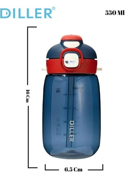 Tritan Pipetli - Pipetsiz Kullanılabilen Matara - 550 ml