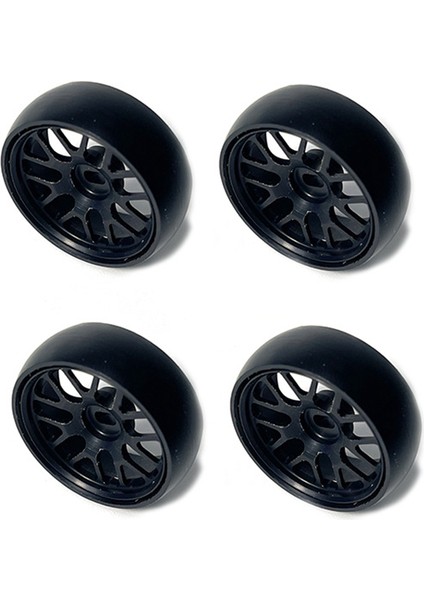 1/28 Uzaktan Kumanda Araç Yükseltme Pürüzsüz Kafa Lastik Dış Çapı 26.5mm Drift Hub Lastik Weili K98 (Siyah) (Yurt Dışından)