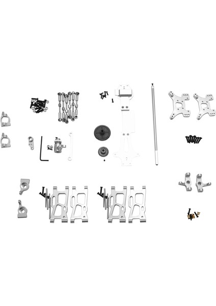 1:14 144001 Rc Araba Için Tam Yükseltme Yedek Parça Metal C Koltuk Direksiyon Kupası Salıncak Kolu Merkezi Tahrik Mili, Gümüş (Yurt Dışından)