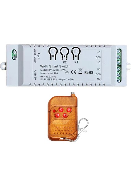 2ch Wifi Akıllı Anahtar Dıy Zamanlayıcı + Uzaktan 85-265 V Wifi + RF433 + Bt Ev Otomasyon Modülü Alexa Google Ev Için Iftt (Yurt Dışından)