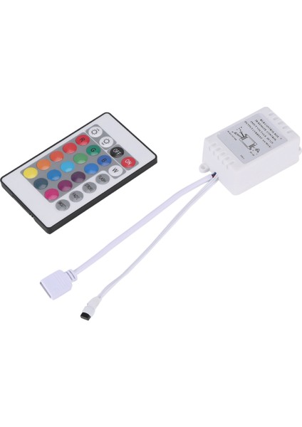 LED Rgb Kontrol Cihazı Kontrolü Ir Fb 24 Tuş Beyaz 12V (Yurt Dışından)
