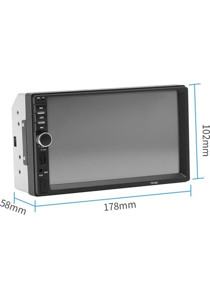 Evrensel 7 Inç 2 Din Araba Radyo Kaydedici Oynatıcı Dokunmatik Ekran Stereo Mp5 Bluetooth Multimedya Oynatıcı Kamera ile 7018B (Yurt Dışından)