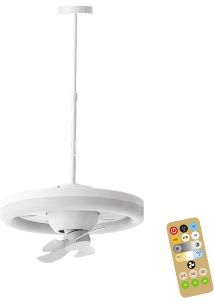 Işıklı Tavan Fanı 60W 3-Speed Soğutma Fanı Tavan Işık Uzaktan Kumanda E27 Lamba Tutucu Elektrikli Fan Lambası C (Yurt Dışından)