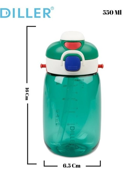 Tritan Pipetli - Pipetsiz Kullanılabilen Matara - 550 ml