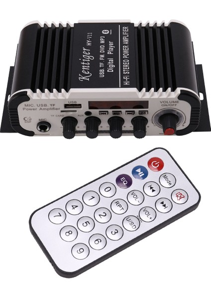 V11 Bluetooth Amplifikatör 2 Kanallı Süper Bas Ses Amplifikatörü Uzaktan Kumandalı Tf USB Fm 85DB Mp3 Fm Radyo (Yurt Dışından)