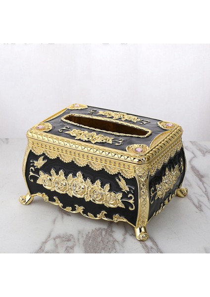 Modern Avrupa Süslü Mendil Kapağı, Yatak Odası Ofisi Için Lüks Asil Kağıt Kutu Mendil Peçete Tutucusu (D) (Yurt Dışından)