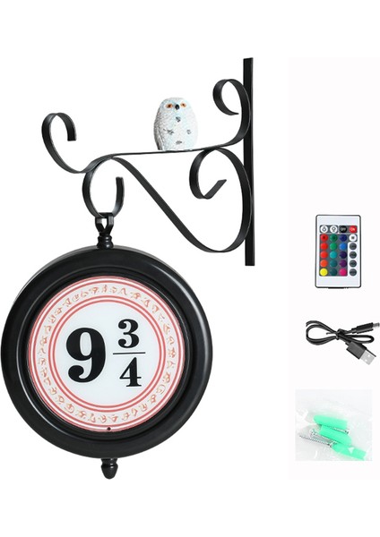 Platform 9 3/4 Tabela Dekoratif Işık, Şarj Edilebilir Asma Duvar Asma Dekoratif, Rgb Uzaktan Kumandalı ve Işıklı (Yurt Dışından)