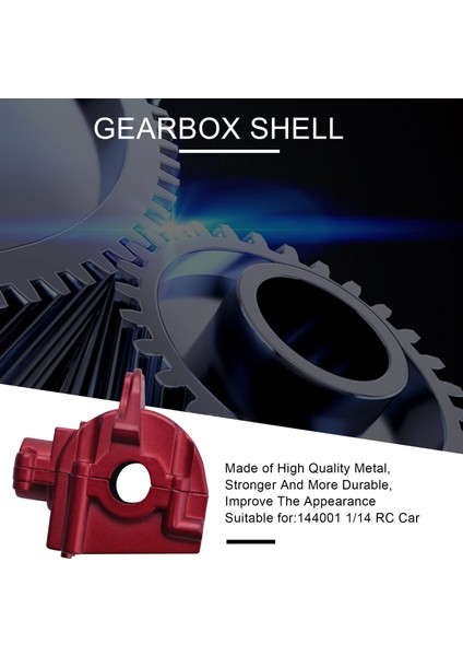 Metal Dalga Kutusu Kabuk Kapağı Diferansiyel Konut 144001-1254 144001 1/14 Rc Araba Parçaları, Kırmızı 1 Adet (Yurt Dışından)