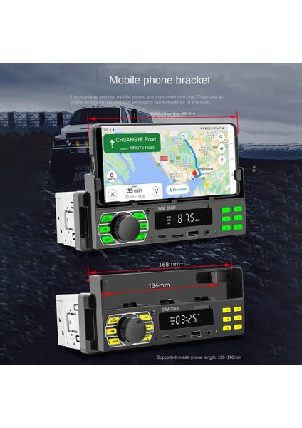 Kanal 45W Bluetooth Araç Radyosu Araba Mp3 Çalar Plug-In U Disk Araba Radyosu Cep Telefonu Tutucu Fonksiyonu ile Araba Için (Yurt Dışından) modelleri