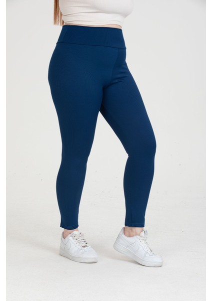 Kadın Büyük Beden Yüksek Bel Toparlayıcı Şardonlu Kışlık Tayt