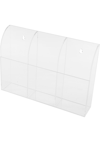 Şeffaf Akrilik Uzaktan Kumanda Tutucu Duvara Monte Medya Organizatör Saklama Kutusu (Üç Bölme) (Yurt Dışından)