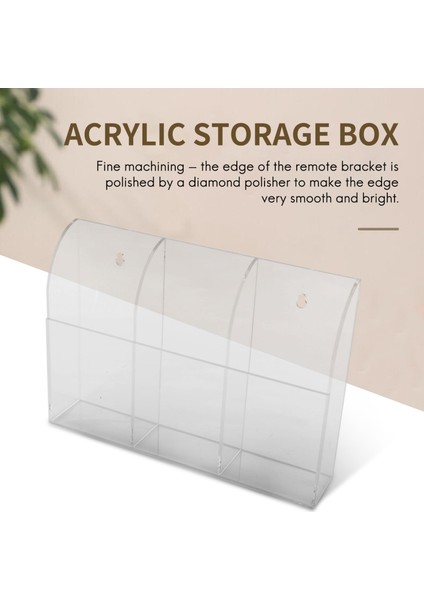 Şeffaf Akrilik Uzaktan Kumanda Tutucu Duvara Monte Medya Organizatör Saklama Kutusu (Üç Bölme) (Yurt Dışından) fırsatları