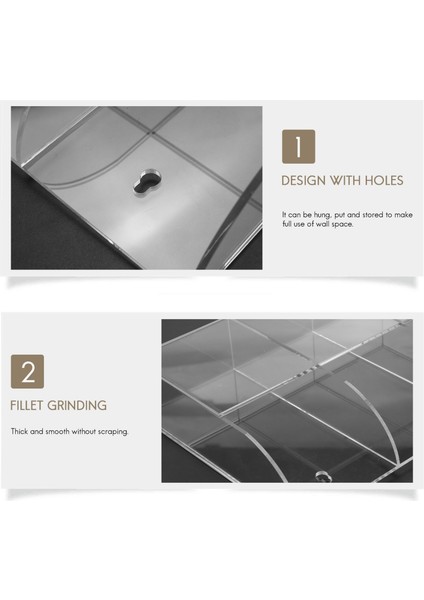 Şeffaf Akrilik Uzaktan Kumanda Tutucu Duvara Monte Medya Organizatör Saklama Kutusu (Üç Bölme) (Yurt Dışından) indirimleri