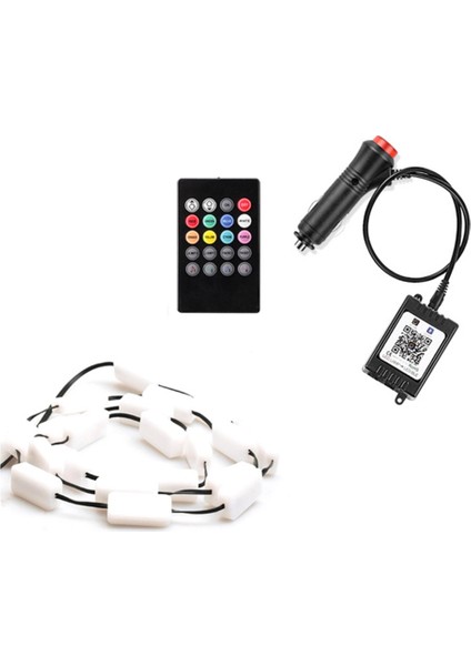 Rgb Streamer Araç Ön Camı LED Iç Ortam Işığı Müzik Ritim Flaş Neon Otomatik Arka Cam Atmosfer Lambası (Yurt Dışından)