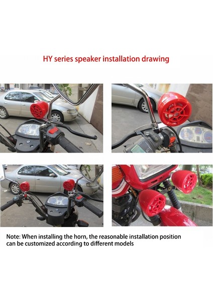 Motosiklet Ses Stereo Hoparlörler Kablosuz Bluetooth Mp3 Çalar Su Geçirmez Fm Ses Motorlu Scooter Bisiklet Atv Utv Için (Yurt Dışından)
