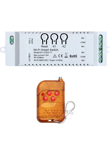 2ch Tuya Wifi Akıllı Anahtar Dıy Zamanlayıcı + Uzaktan 7-32V USB 5V 2.4g Wifi Smartlife Ev Otomasyonu Modülü Alexa Iftt Için (Yurt Dışından)