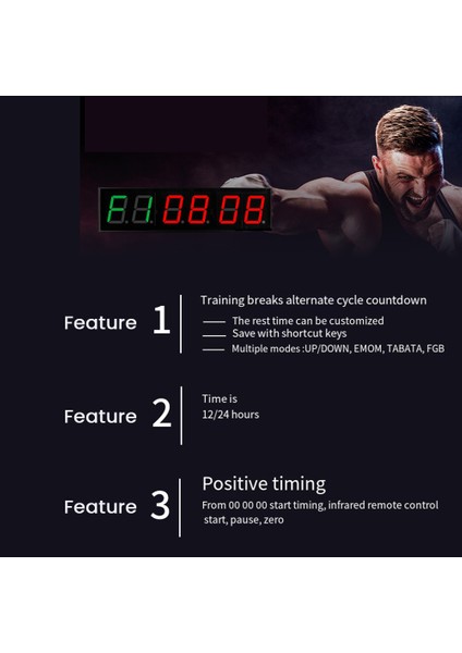 Ekran Spor Salonu Zamanlayıcı 1.5 Inç Haneli Geri Sayım/yukarı Zamanlayıcı Boks Döngüsü Aralığı Saat Kronometre Fitness Eğitimi Ab Tak (Yurt Dışından) fiyatları