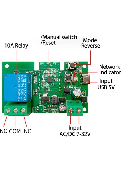 Wifi Akıllı Anahtar Dıy Zamanlayıcı + RF433 Uzaktan 1ch 7-32V 2.4g Wifi Ev Otomasyon Modülü Alexa Google Ev Için (Yurt Dışından)
