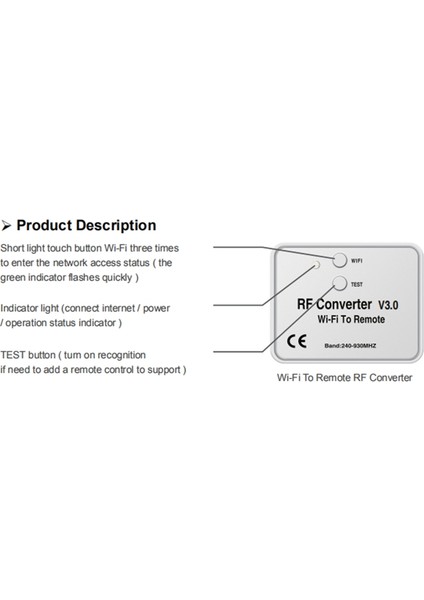 Akıllı Ev Için Evrensel Kablosuz Wifi Rf Dönüştürücü Telefon Yerine Uzaktan Kumanda 240-930MHZ (Yurt Dışından) modelleri