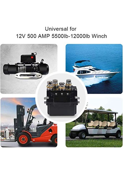 12 V 500A Vinç Solenoid Röle Kontaktör + Kamyon Atv 5500-12000LBS Vinç Için Kablosuz Vinç Uzaktan Kumanda Kiti (500A) (Yurt Dışından)