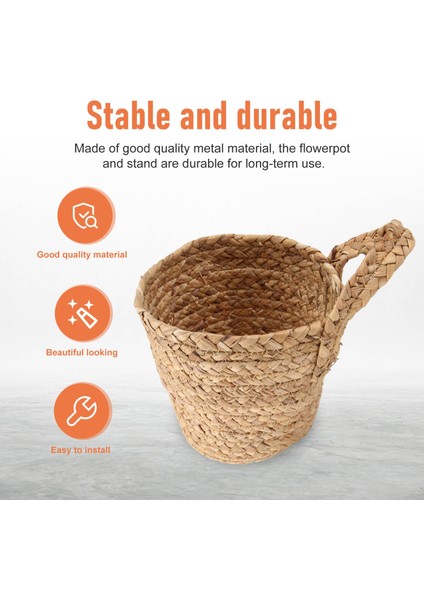 Duvar Asılı Rattan Sepet Ekici Kapalı Açık Asılı Halat Çiçek Saksı Sepeti Dekor, Asılı Saksı Sepeti S (Yurt Dışından) indirimleri