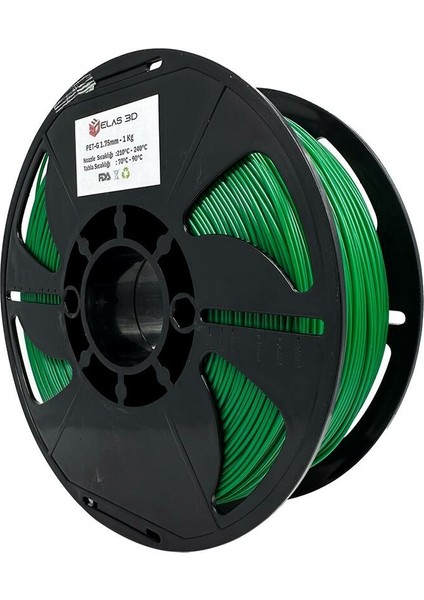 Elas 1.75MM Yeşil Pet-G Filament 1.75MM 1kg modelleri