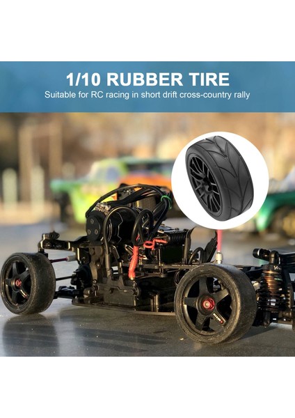 4 Adet 1/10 Lastik Lastik Rc Yarış Arabası Lastikleri Yol Tekerlek Jantı Için Fit 9068-6081 Rc Araba Parçası (Yurt Dışından)