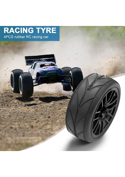 4 Adet 1/10 Lastik Lastik Rc Yarış Arabası Lastikleri Yol Tekerlek Jantı Için Fit 9068-6081 Rc Araba Parçası (Yurt Dışından)
