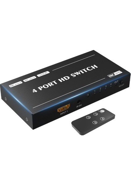 8k Hd Switcher 4 Bağlantı Noktalı Uyumlu Switcher 4'ü 1 Çıkışlı Ayırıcı 8k 60Hz Oyun Projektörü Ev Dönüştürücü (Yurt Dışından)