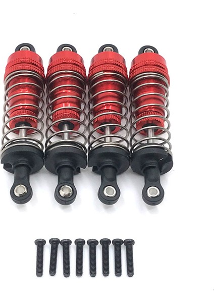 4 Adet Metal Amortisör 124019 124018 144001 Rc Araba Yedek Parça Yükseltme Aksesuarları, Kırmızı (Yurt Dışından)